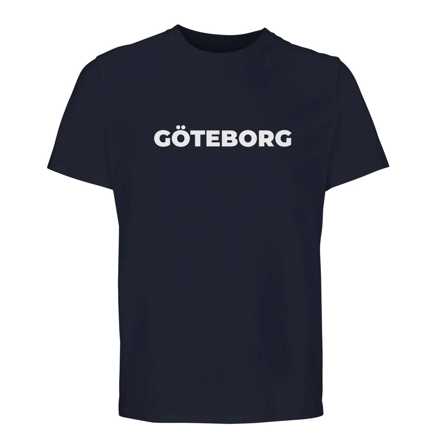 Marin T-shirt med Göteborg skrivet stort över brösten.
