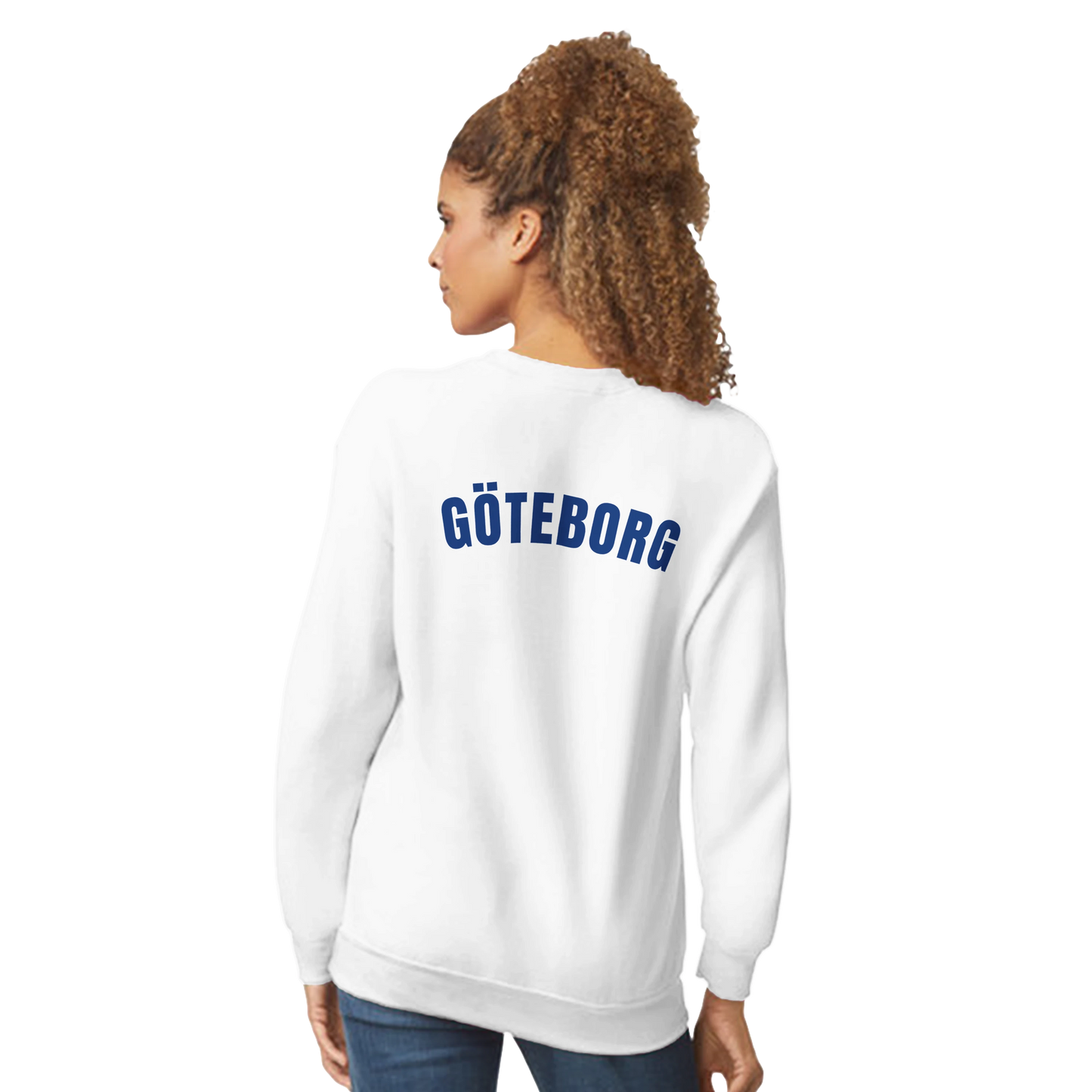 Göteborg – Bågformad Blå Typografi | Unisex Sweatshirt